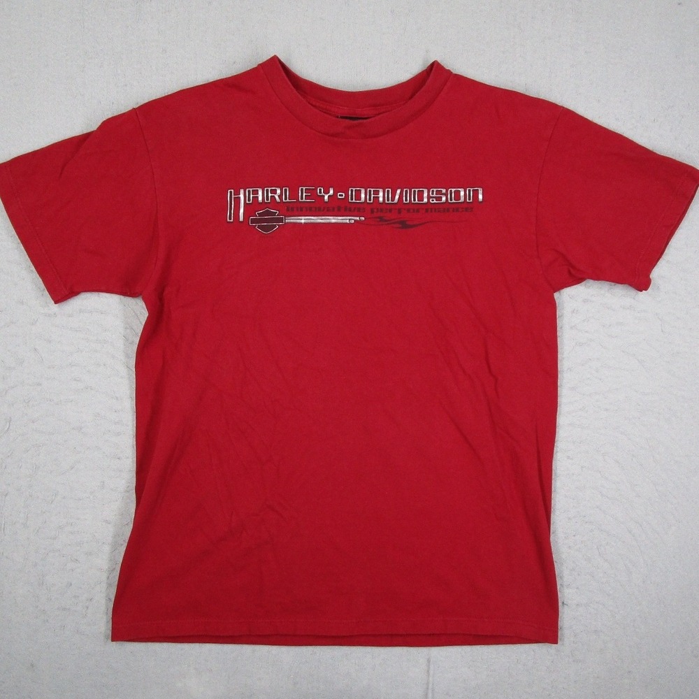 Vintage Harley-Davidson Tacoma WA Eagle Graphic T-Shirt Red Mens Large 2002 USA